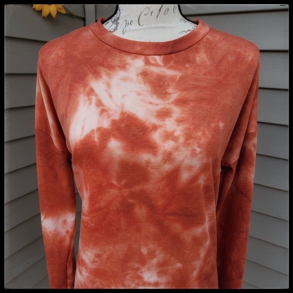 Tie Dye Pullover, Orange/White, NWT - Picture 3 of 8